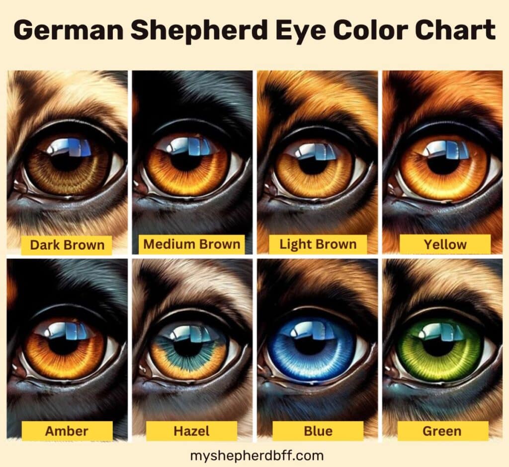German shepherd eye color chart